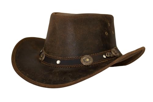 Black Jungle Reedley Lederhut - Klassischer Westernhut, Cowboyhut… (DE/NL/SE/PL, Alphanumerisch, M, Tan) von Black Jungle