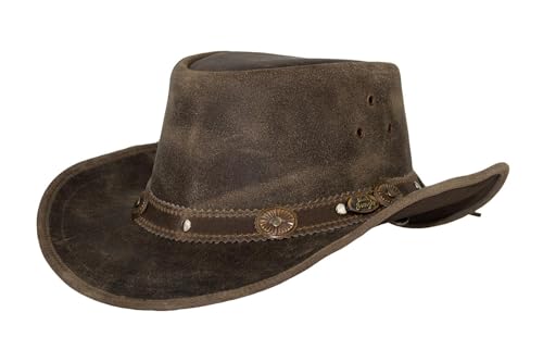 Black Jungle Reedley Lederhut - Klassischer Westernhut, Cowboyhut… (DE/NL/SE/PL, Alphanumerisch, S, Charcoal) von Black Jungle