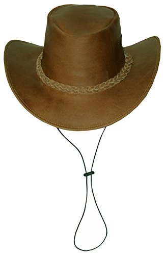 Black Jungle Broome - Cowboyhut aus Rindsleder mit Kinnriemen (XS, Tan) von Black Jungle