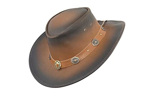 Black Jungle Lederhut Texaner Stonewash Cowboyhut Westernhut (Stonewash, L) von Black Jungle