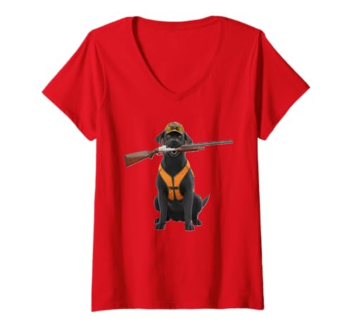 Damen Black Lab, Labrador ist bereit für die Jagd! Get R Done! T-Shirt mit V-Ausschnitt Damen Black Lab, Labrador ist bereit für die Jagd! Get R Done! T-Shirt mit V-Ausschnitt von Black Lab is ready for any hunting season. lets go