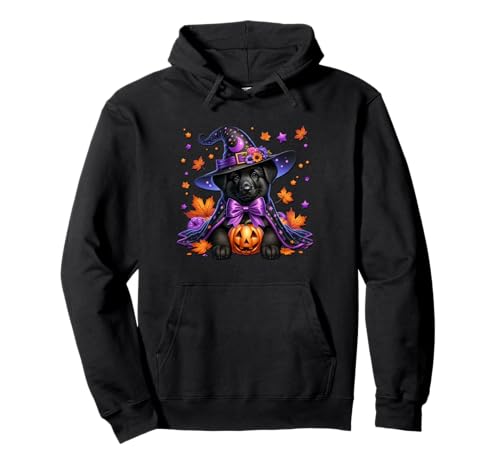 Witchy Halloween Graphic for Women with Labrador Retriever Pullover Hoodie von Black Labrador Retriever Gifts For Halloween Lover