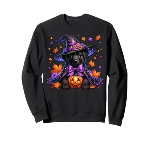 Witchy Halloween Graphic for Women with Labrador Retriever Sweatshirt von Black Labrador Retriever Gifts For Halloween Lover