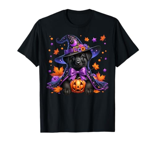 Witchy Halloween Graphic for Women with Labrador Retriever T-Shirt von Black Labrador Retriever Gifts For Halloween Lover