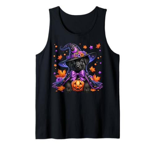 Witchy Halloween Graphic for Women with Labrador Retriever Tank Top von Black Labrador Retriever Gifts For Halloween Lover