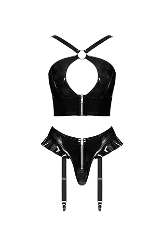 Black Level Lack Top & Rio - Lack-Top mit freizügigem Dekolleté, In Größe S, Schwarz von Black Level