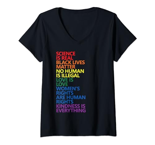 Damen Science Is Real Black Lives Matter LGBT Pride BLM Equality T-Shirt mit V-Ausschnitt Damen Science Is Real Black Lives Matter LGBT Pride BLM Equality T-Shirt mit V-Ausschnitt von Black Lives Matter Gay Pride Rainbow LGBT Gift