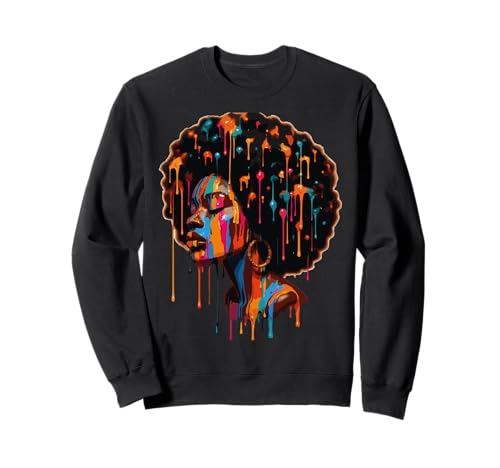 Afroamerikanische Königin Nubische schwarze Mädchen Magic Princess Sweatshirt von Black Melanin Queen Curly Natural Afro