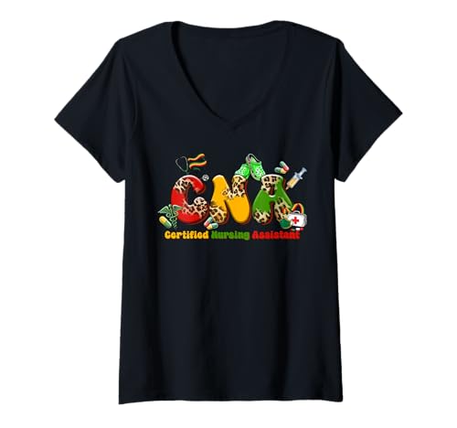 Damen Black CNA Graduation Zertifizierte Krankenpflegeassistentin Schwarze Krankenschwester T-Shirt mit V-Ausschnitt Damen Black CNA Graduation Zertifizierte Krankenpflegeassistentin Schwarze Krankenschwester T-Shirt mit V-Ausschnitt von Black Nurse Tees NYC
