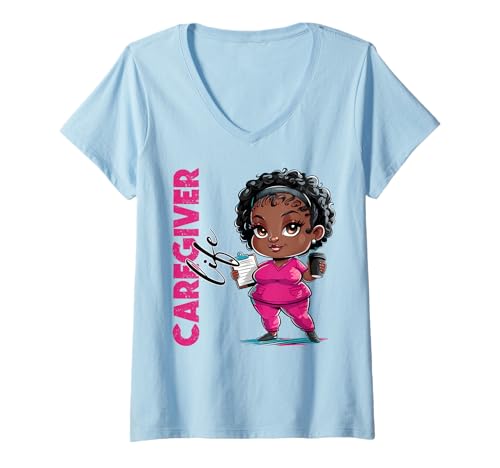 Damen Schwarze Krankenschwester Appreciation Caregiver Danke HHA CNA Aide T-Shirt mit V-Ausschnitt Damen Schwarze Krankenschwester Appreciation Caregiver Danke HHA CNA Aide T-Shirt mit V-Ausschnitt von Black Nurse Tees NYC