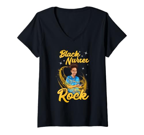 Damen Schwarze Krankenschwester schrubbt Wertschätzung Abschlusstochter RN LPN NP T-Shirt mit V-Ausschnitt Damen Schwarze Krankenschwester schrubbt Wertschätzung Abschlusstochter RN LPN NP T-Shirt mit V-Ausschnitt von Black Nurse Tees NYC