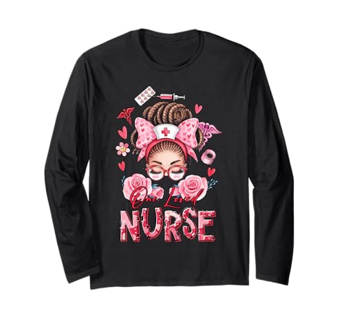 Geliebte schwarze Krankenschwester Ehefrau Mama Locs Braids Valentines RN LPN CNA Langarmshirt von Black Nurse Tees NYC