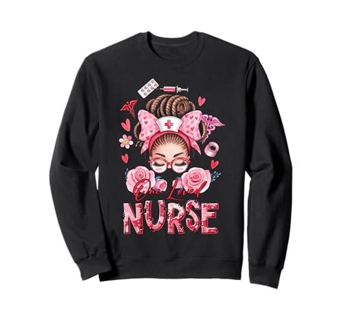 Geliebte schwarze Krankenschwester Ehefrau Mama Locs Braids Valentines RN LPN CNA Sweatshirt von Black Nurse Tees NYC