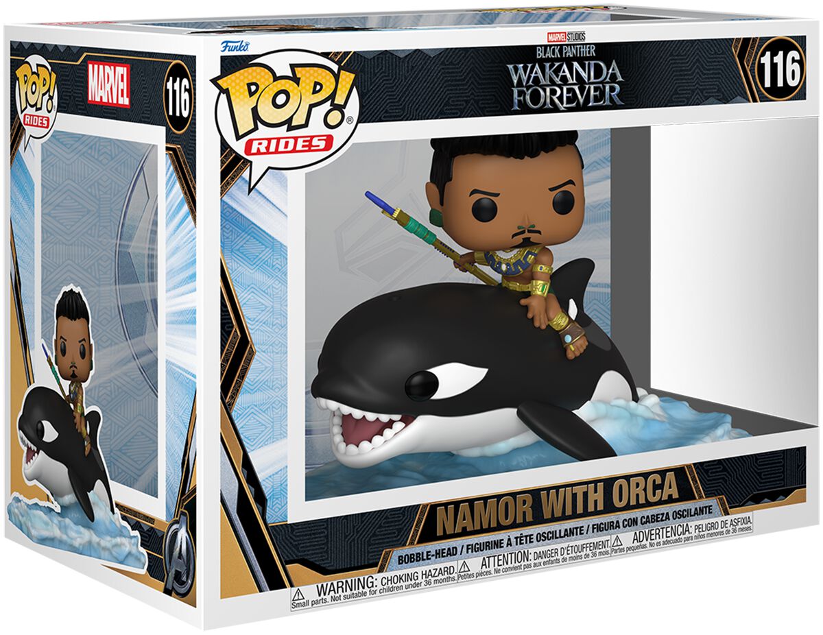 Black Panther - Wakanda Forever - Namor With Orca (Pop! Ride Super Deluxe) Vinyl Figur 116 - Funko Pop! Figur - Funko Shop Deutschland - Lizenzierter von Black Panther