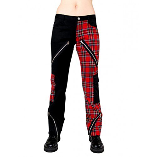 Black Pistol Herren Jeans Hose - Freak Pants Rot Tartan (34) von Black Pistol