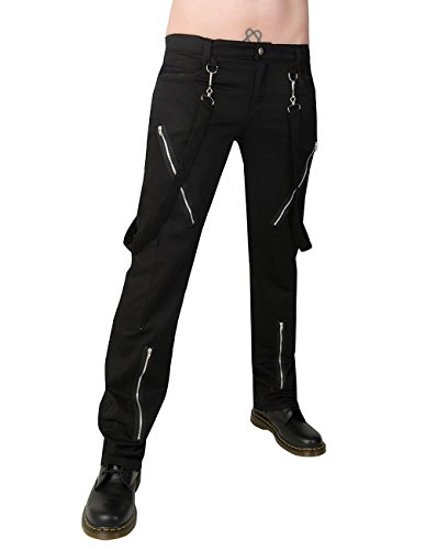 Black Pistol Herren Jeans Hose - Punk Pants Denim Schwarz 36 von Black Pistol