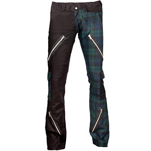 Black Pistol Jeans Hose - Freak Pants Grün Tartan 28 von Black Pistol