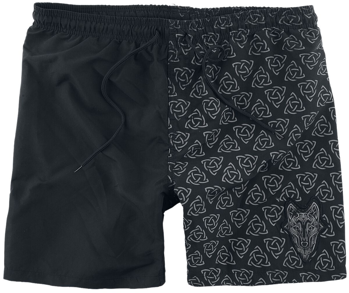 Black Premium by EMP Badeshort - Badeshorts mit keltischem Print - S bis M - für Männer - Größe S - schwarz/grau von Black Premium by EMP