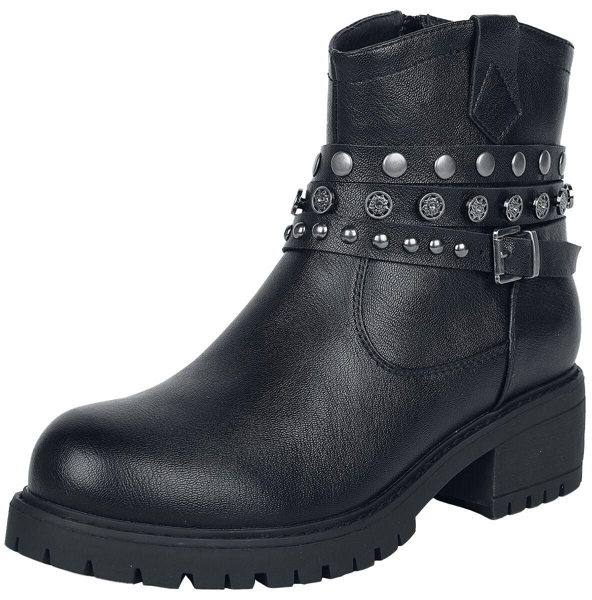 Black Premium by EMP Biker Boots With Studs And Buckles Bikerboot schwarz in EU37 von Black Premium by EMP