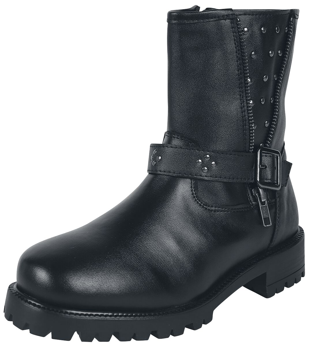 Black Premium by EMP Bikerboot - Bikerboots with Zipper and Strap - EU37 bis EU41 - für Damen - Größe EU38 - schwarz von Black Premium by EMP