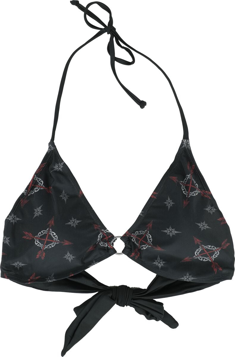 Black Premium by EMP Bikini-Oberteil - Bikini Top With Celtic Prints - S bis XXL - für Damen - Größe L - schwarz von Black Premium by EMP