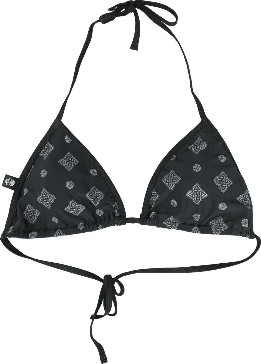 Black Premium by EMP Bikini-Oberteil - Bikini Top With Celtic Prints - S bis XXL - für Damen - Größe L - schwarz von Black Premium by EMP