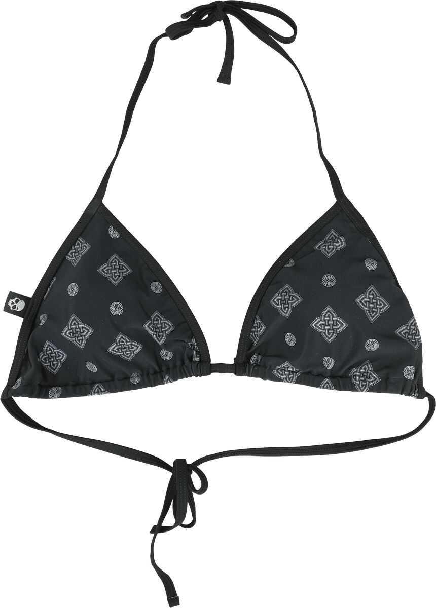 Black Premium by EMP Bikini-Oberteil - Bikini Top With Celtic Prints - S bis XXL - für Damen - Größe M - schwarz von Black Premium by EMP