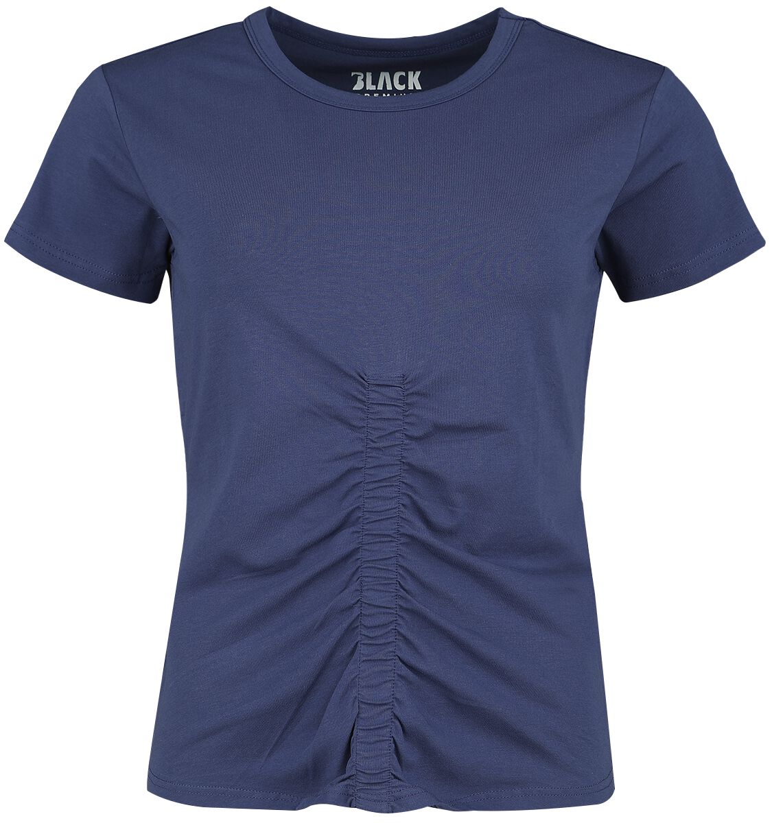 Black Premium by EMP Blaues T-Shirt mit Raffung auf der Front T-Shirt blau in L von Black Premium by EMP