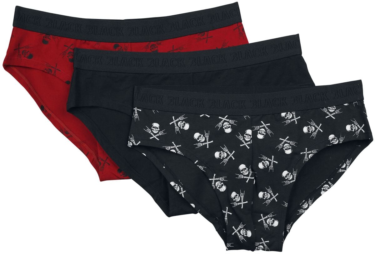 Black Premium by EMP Boxershort-Set - Three Pack Men Briefs with Skulls - M bis XXL - für Männer - Größe L - multicolor von Black Premium by EMP