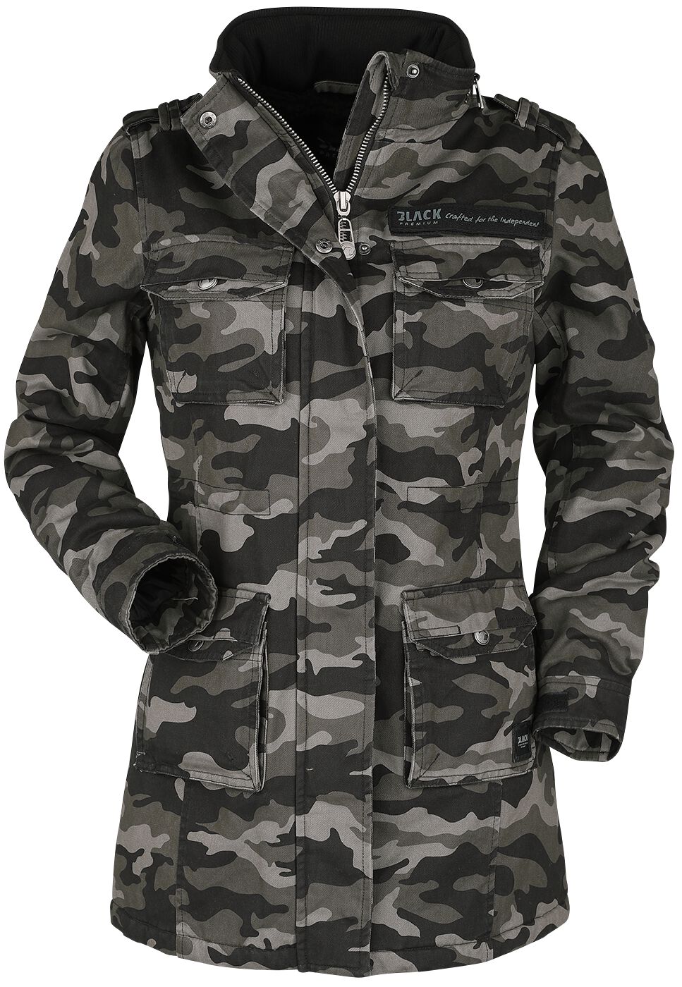 Black Premium by EMP - Camouflage/Flecktarn Winterjacke - Ladies Field Jacket - XS bis XXL - für Damen - Größe L - darkcamo von Black Premium by EMP