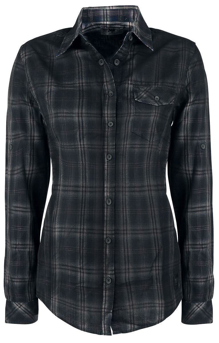 Black Premium by EMP Cities In Dust Langarmhemd blau grau in M von Black Premium by EMP