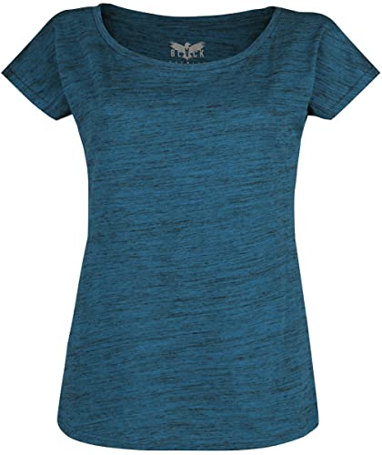 Black Premium by EMP Damen Blaue-meliertes T-Shirt L von Black Premium by EMP