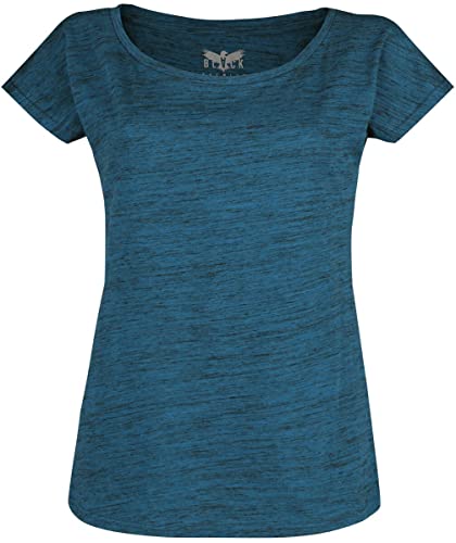 Black Premium by EMP Damen Blaue-meliertes T-Shirt M von Black Premium by EMP