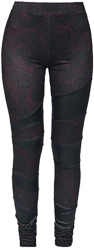 Black Premium by EMP Damen schwarz-rote Leggings mit Ornament-Print S von Black Premium by EMP