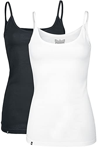 Black Premium by EMP Damen Doppelpack Tops mit dünnen Trägern in schwarz und weiß S von Black Premium by EMP