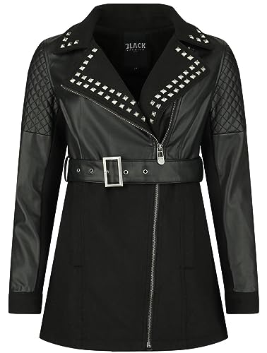 Black Premium by EMP Damen schwarze Jacke mit Kunstlerder-Details und Nieten M von Black Premium by EMP