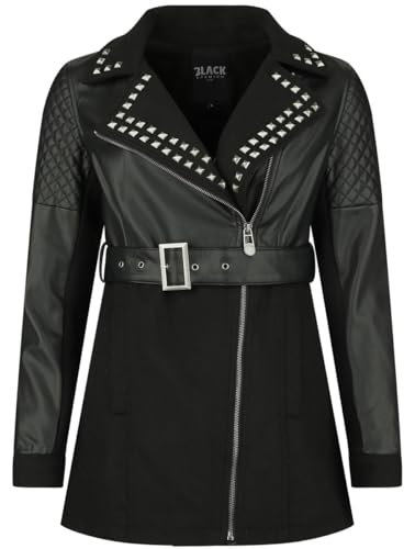 Black Premium by EMP Damen schwarze Jacke mit Kunstleder-Details und Nieten M von Black Premium by EMP