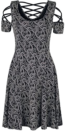 Black Premium by EMP Damen schwarzes Kleid mit Alloverprint 5XL von Black Premium by EMP