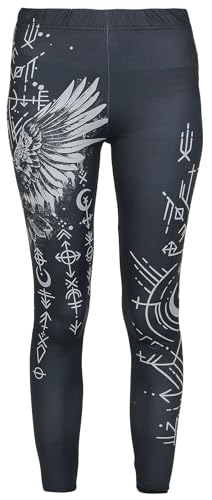 Black Premium by EMP Damen Schwarze Leggings mit Vogel-Alloverprint S von Black Premium by EMP