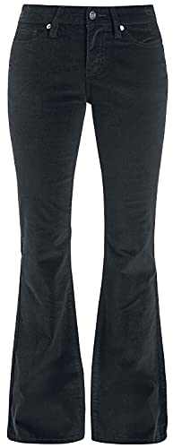 Black Premium by EMP Damen Schwarze Cort-Hose mit Schlag W35L34 von Black Premium by EMP