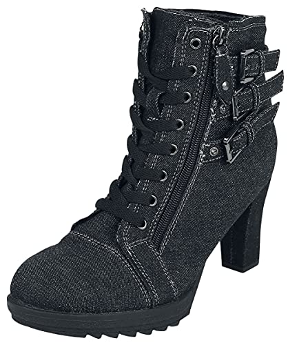 Black Premium by EMP Damen Schwarze High-Heels mit Denim-Optik EU36 von Black Premium by EMP