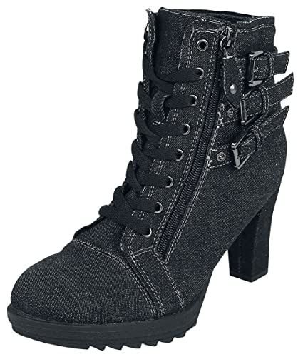 Black Premium by EMP Damen Schwarze High-Heels mit Denim-Optik EU41 von Black Premium by EMP