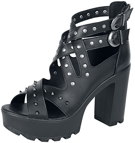 Black Premium by EMP Damen Schwarze High Heels mit Riemen und Nieten EU39 von Black Premium by EMP