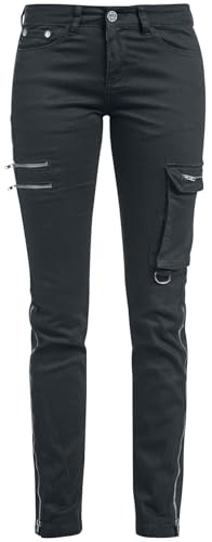 Black Premium by EMP Damen Schwarze Jeans mit Reißverschlüssen W33L32 von Black Premium by EMP