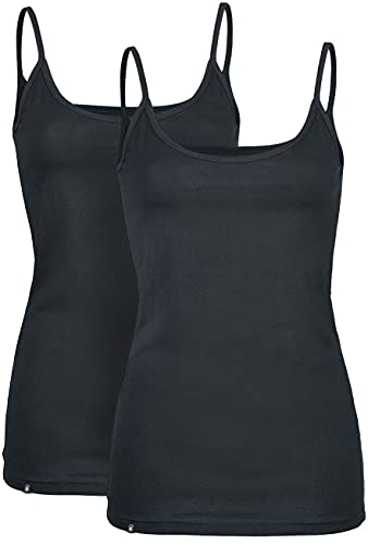 Black Premium by EMP Damen Schwarze Tops mit Rundhalsausschnitt im Doppelpack 4XL von Black Premium by EMP