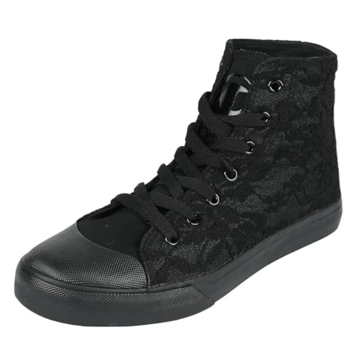 Black Premium by EMP Damen Schwarze high Sneaker mit Allover Spitze EU41 von Black Premium by EMP