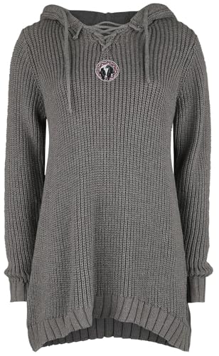 Black Premium by EMP Damen Strickpullover mit Kapuze und Schnürung M von Black Premium by EMP