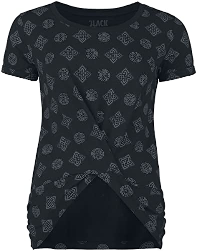 Black Premium by EMP Damen schwarzes T-Shirt mit Knotendetail S von Black Premium by EMP