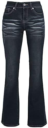 Black Premium by EMP Damen dunkelblaue Jeans mit Waschung und Schlag W27L32 von Black Premium by EMP