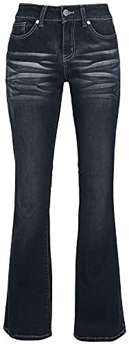 Black Premium by EMP Damen dunkelblaue Jeans mit Waschung und Schlag W29L34 von Black Premium by EMP